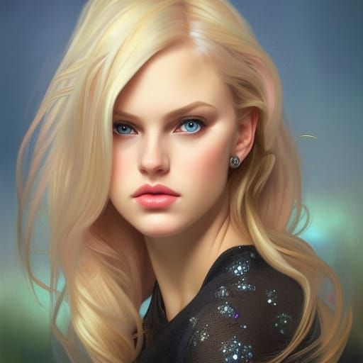 Portrait of a Blonde Woman - AI Generated Artwork - NightCafe Creator