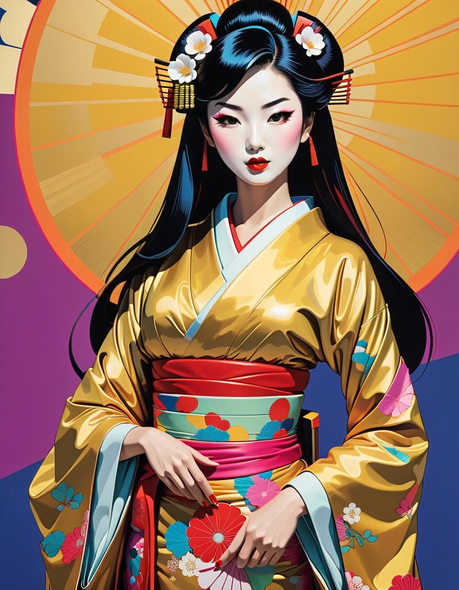 Pop art portrait of Geisha  by @Me May Phim