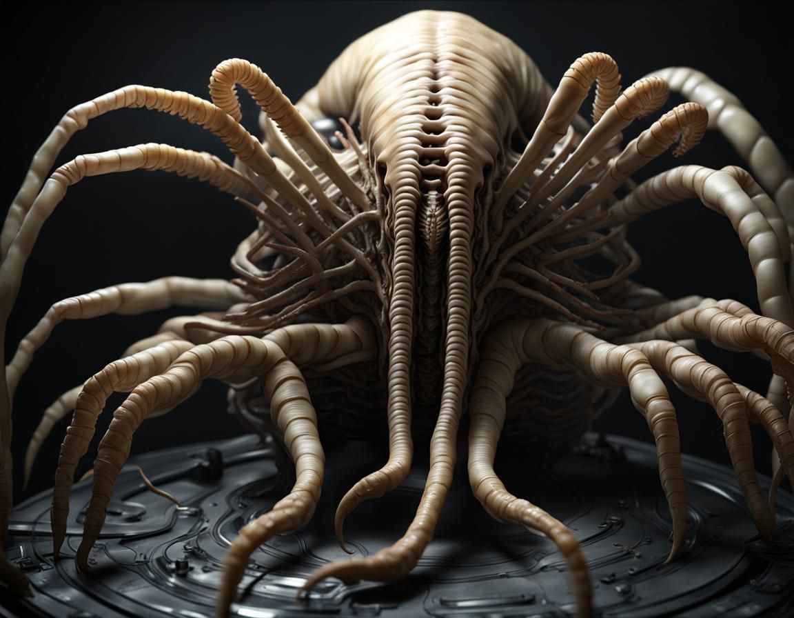 A ultrarealistic "facehugger" from Alien Movies, H. r. Giger Style