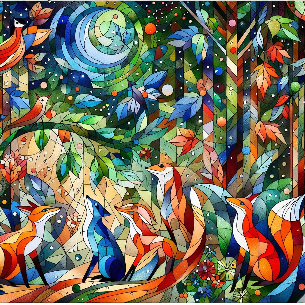 Poème de Paul Eluard Les feuilles de couleur dans les arbres nocturnes Et la liane verte et bleue qui joint le ciel aux ...