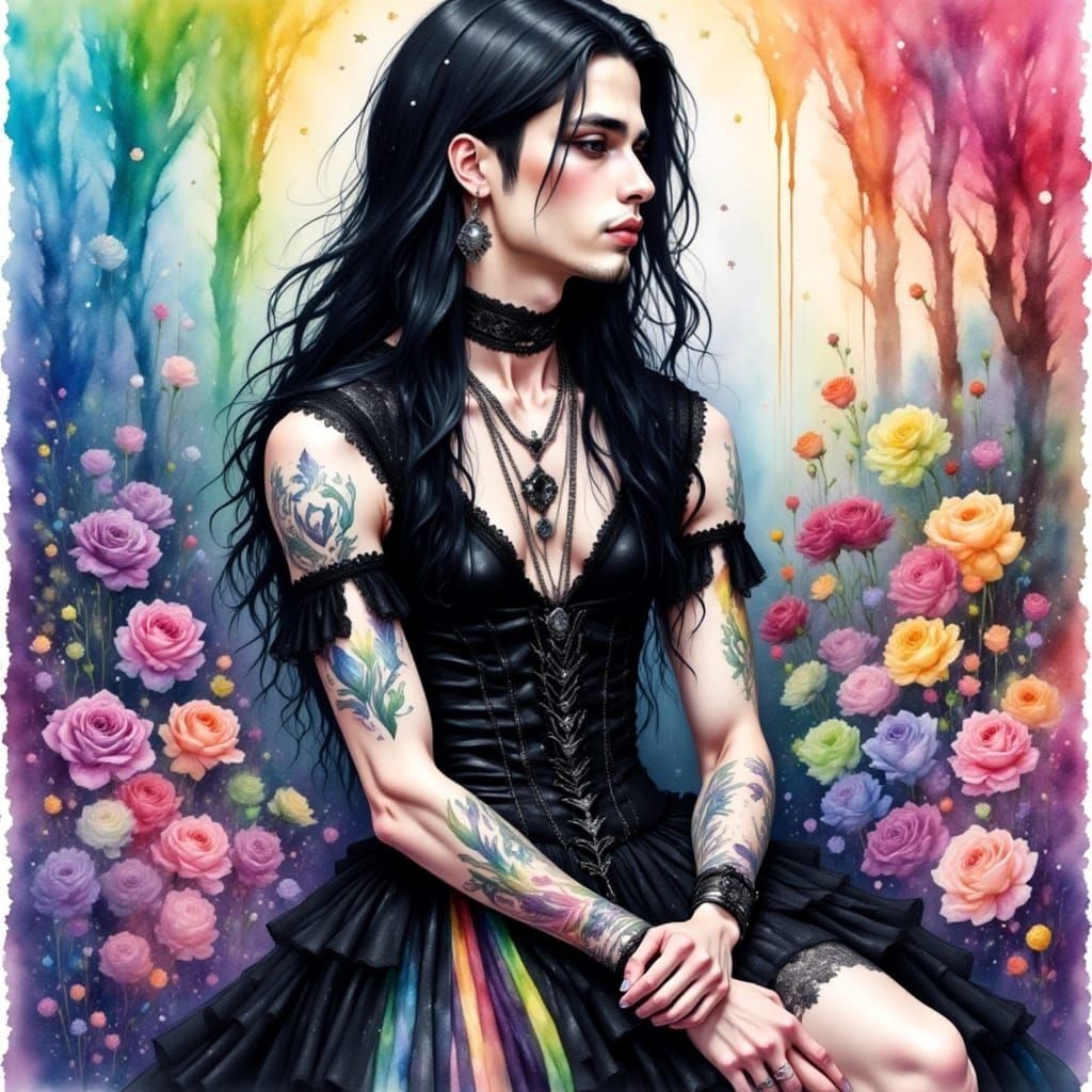 Young and cute, and rainbow