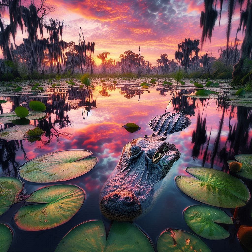 Sunset Alligator
