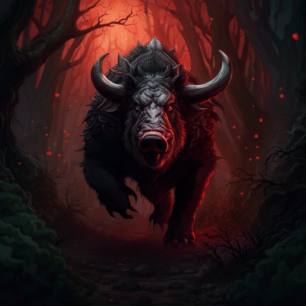 Demonic Boar - AI Generated Artwork - NightCafe Creator