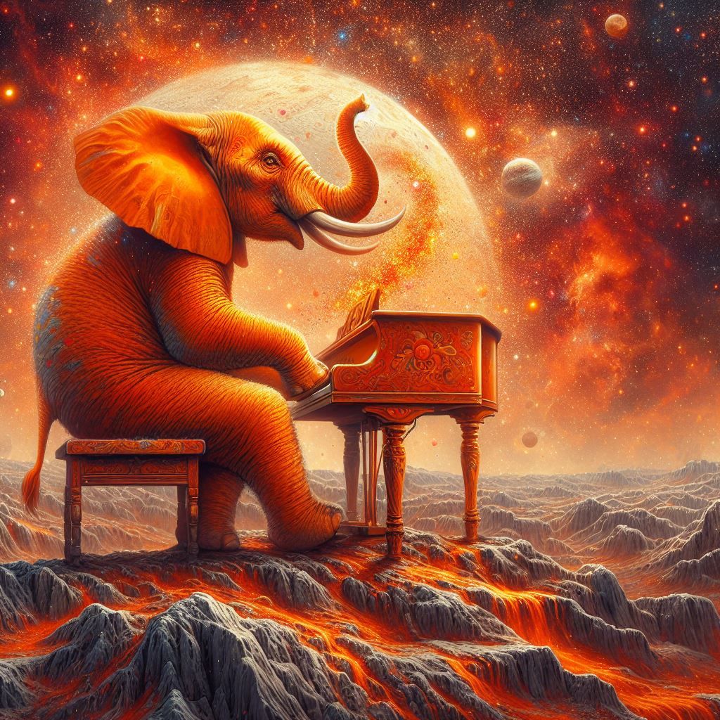 The Cosmic Piano of the Orange Elephant