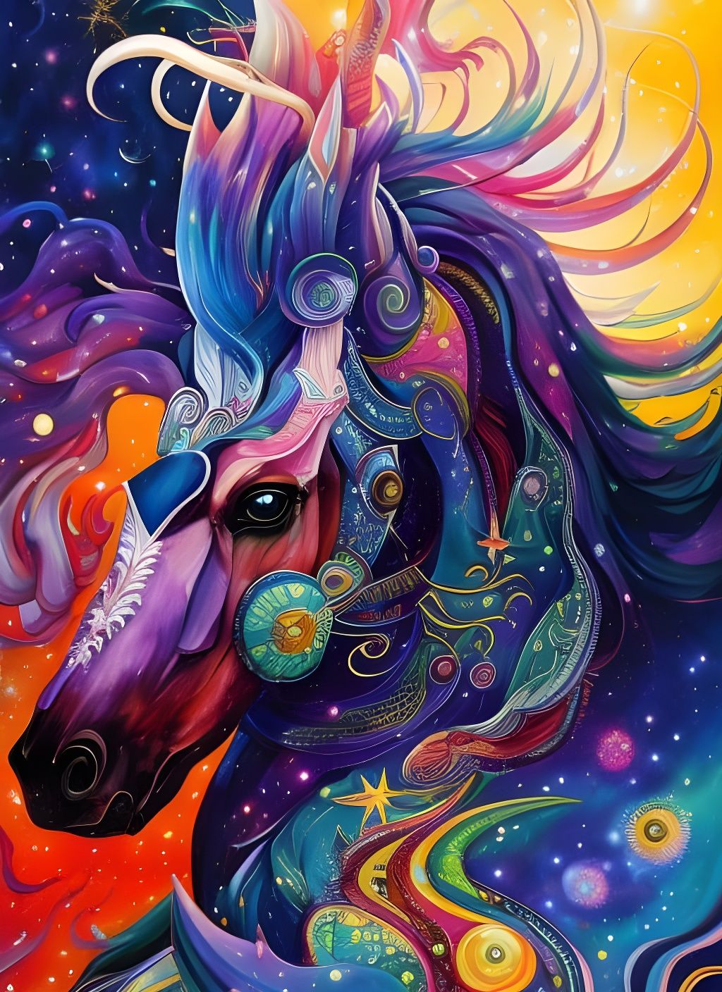 Surreal Cosmic Horse - AI Generated Artwork - NightCafe Creator