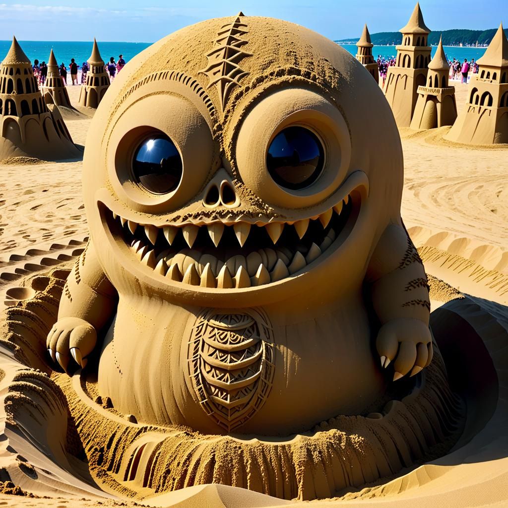 sand sculpture monster