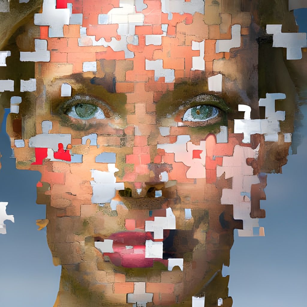 Surreal Jigsaw Portrait in Hyperrealism, 8K