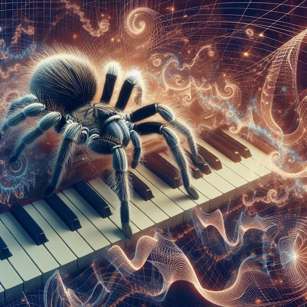 Tarantula playing keyboard