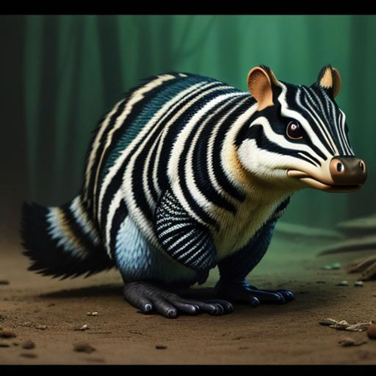 hybrid platypus chipmunk zebra - AI Generated Artwork - NightCafe Creator