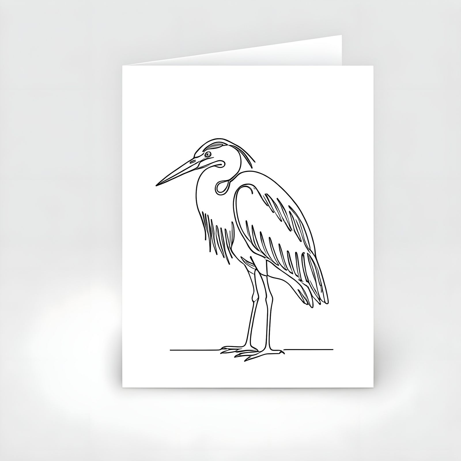 Simple line drawing of a heron  by @Tiny Pearl Cat
