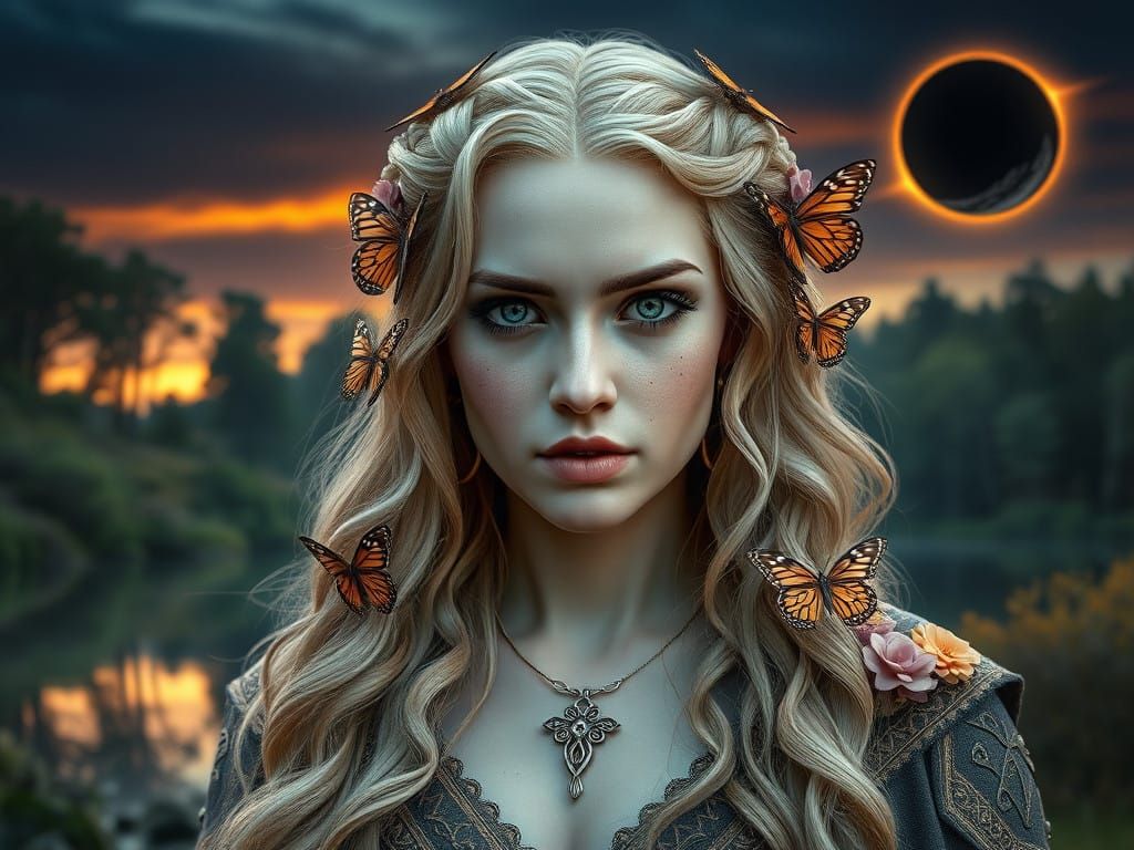Norse Celtic Goddess in Hyperrealistic Splendor - AI Art