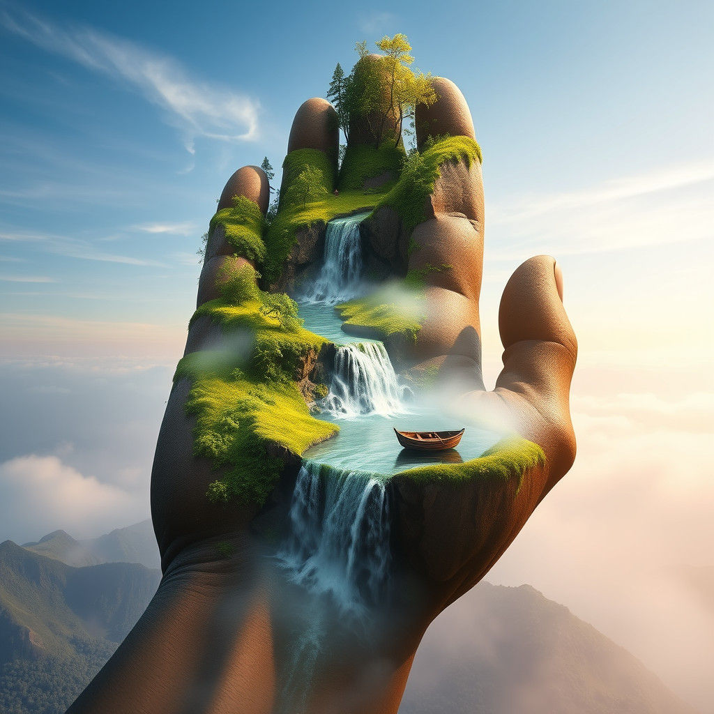 The world in the palm of your hand  by @white sheep