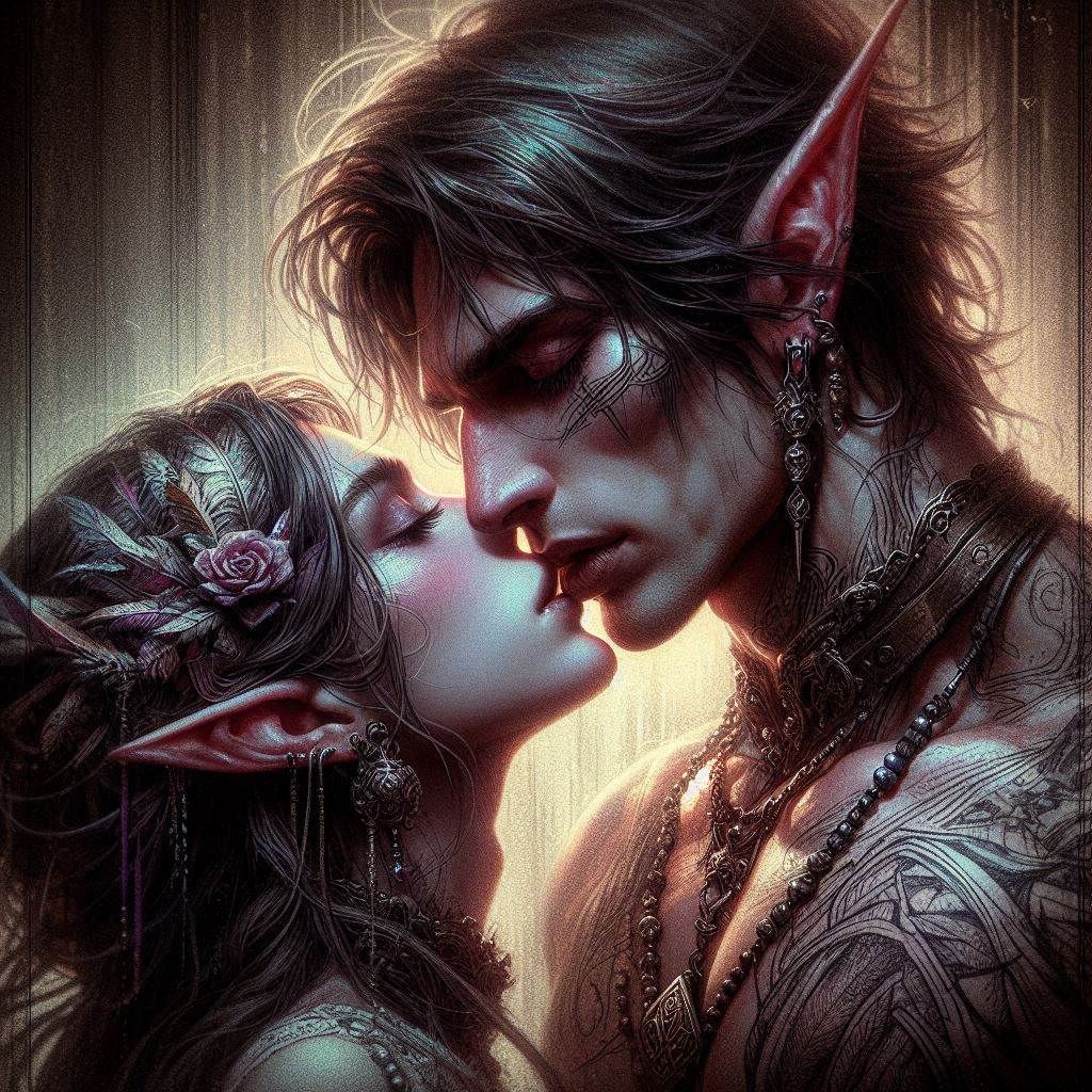 Elves kissing
