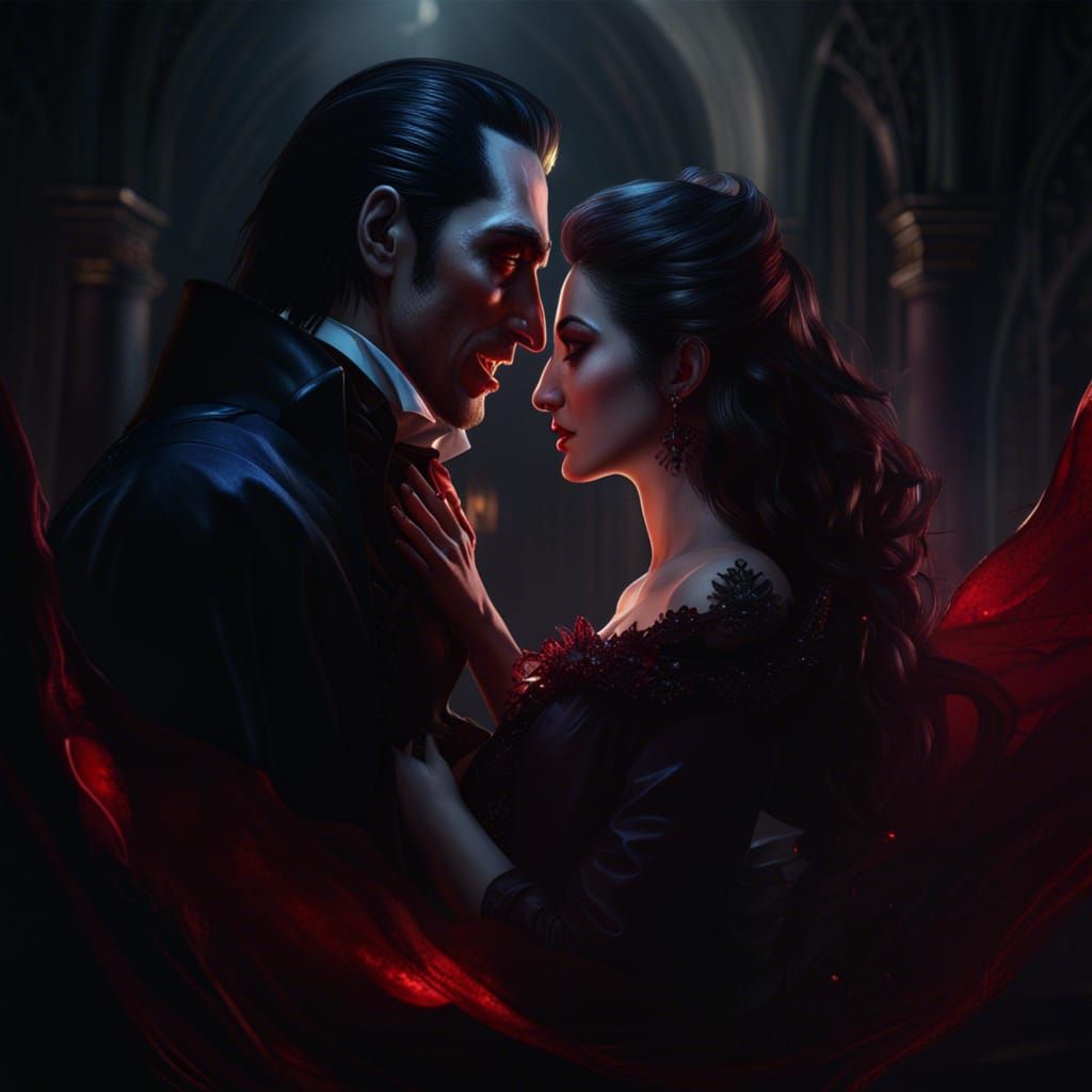 Dracula falling in love - AI Generated Artwork - NightCafe Creator