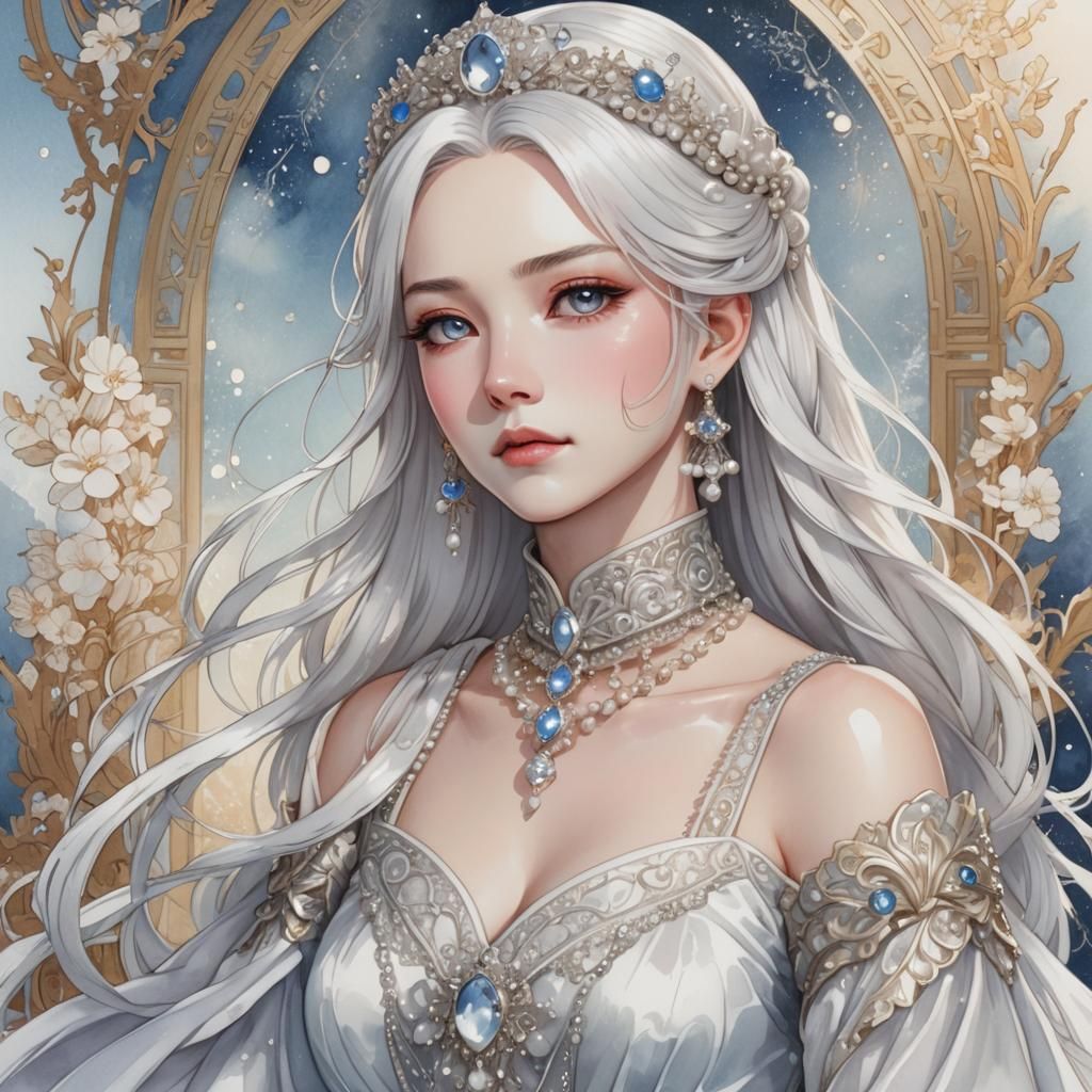 Anime Queen Portrait in Studio Trigger Style