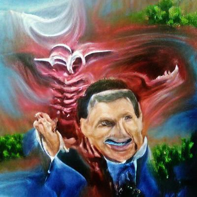 Kenneth Copeland stole my soul acrylic painting
