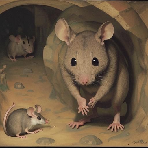 An underground mouse runs, and under it the earth trembles, ...
