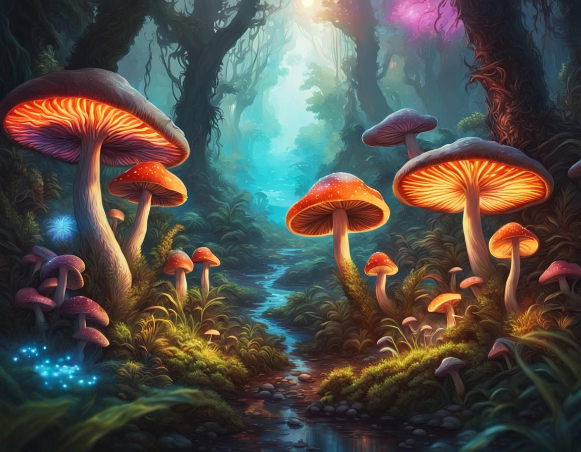 Alien shrooms - AI Generated Artwork - NightCafe Creator