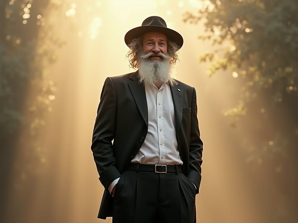 Orthodox Jewish Man with Streimel in Portrait Style