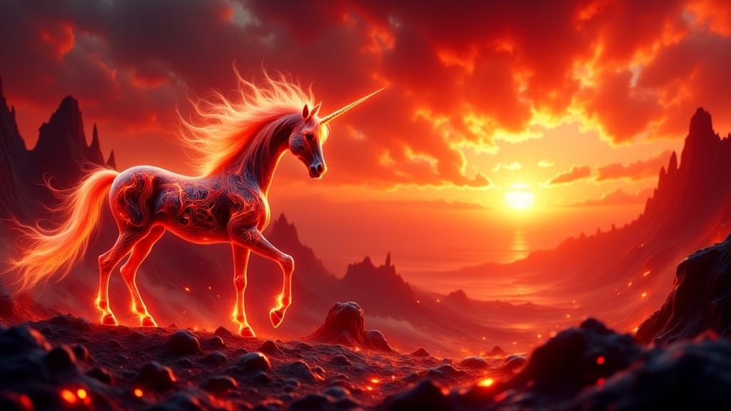 A Beautiful sunset among a field of lava  by @Tenebricosus