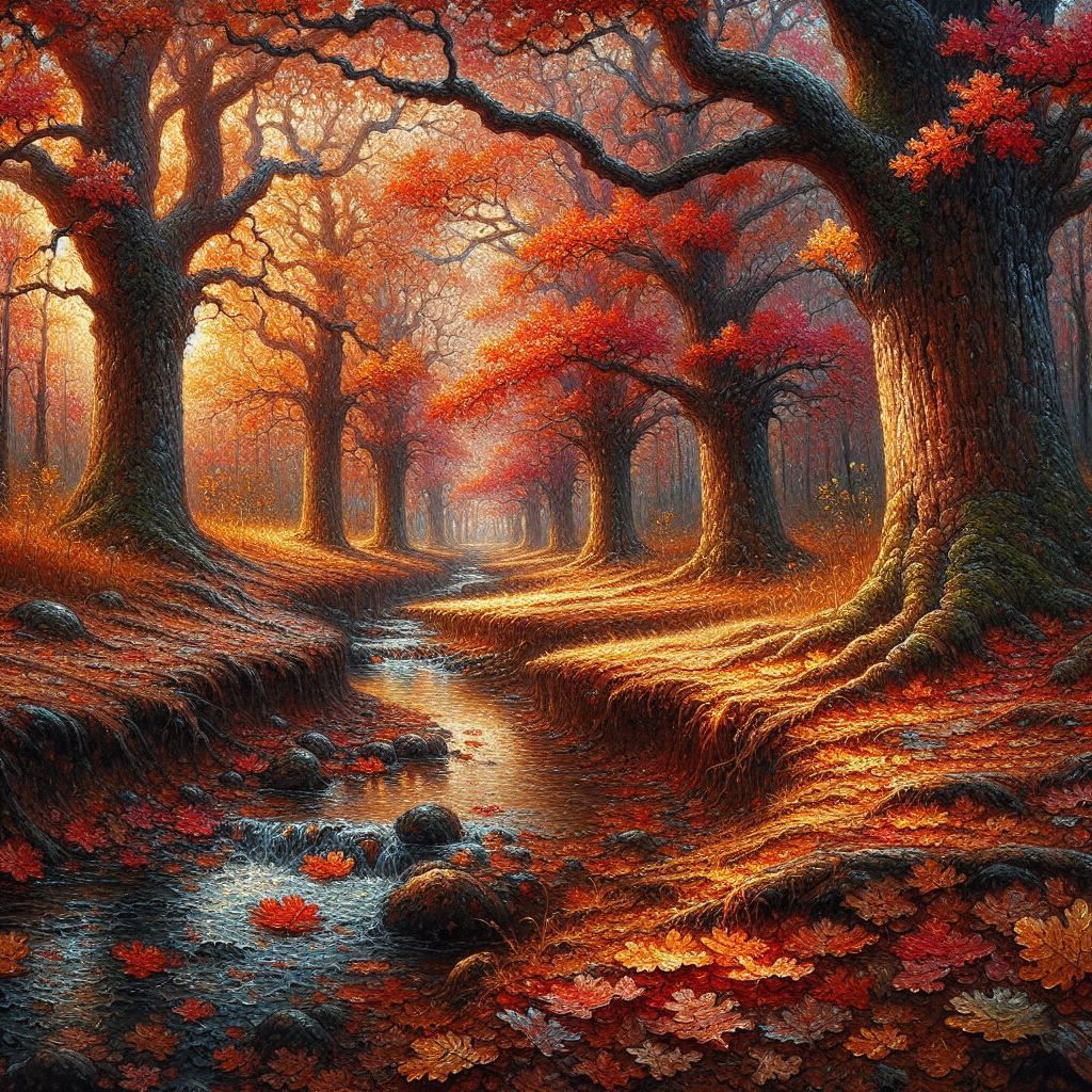 Oil Painting of Autumn Trees 2