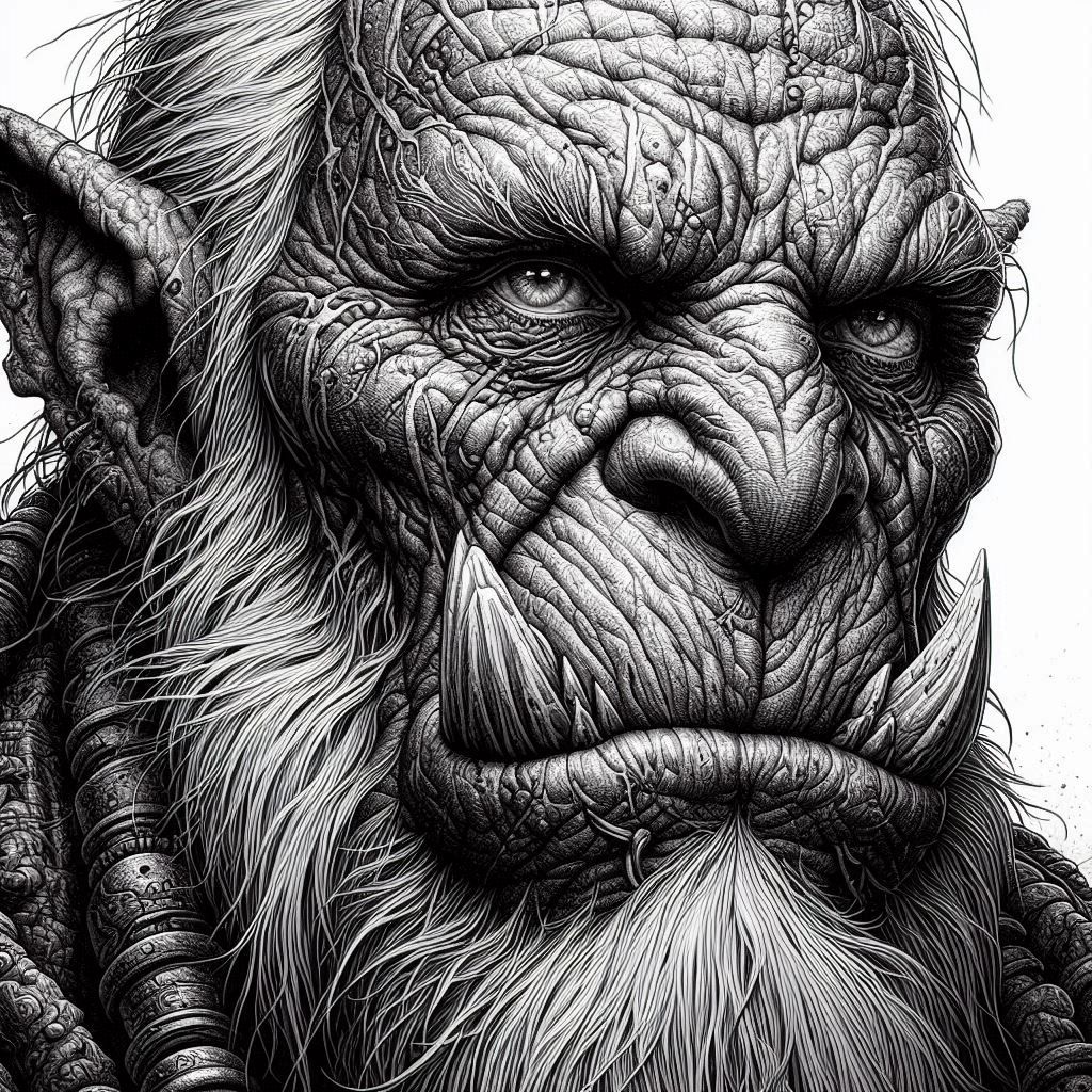 Detailed sketch of Orc Elder
