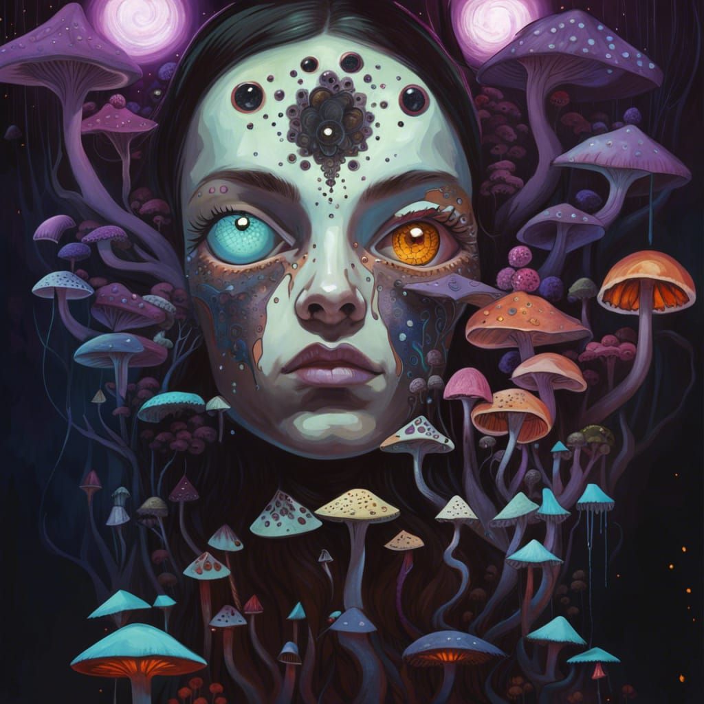 Fungi Girl 6352 - AI Generated Artwork - NightCafe Creator