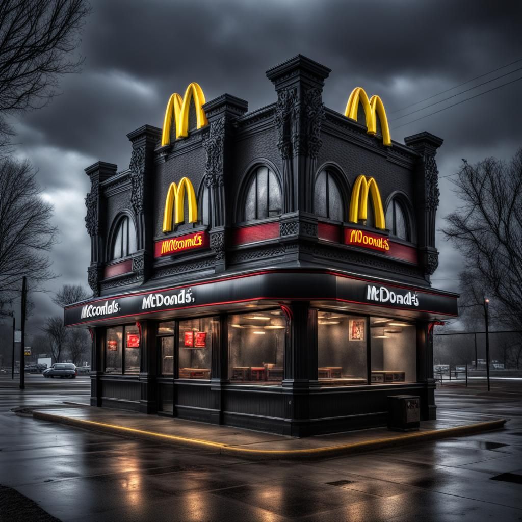 Goth McDonalds. - AI Generated Artwork - NightCafe Creator