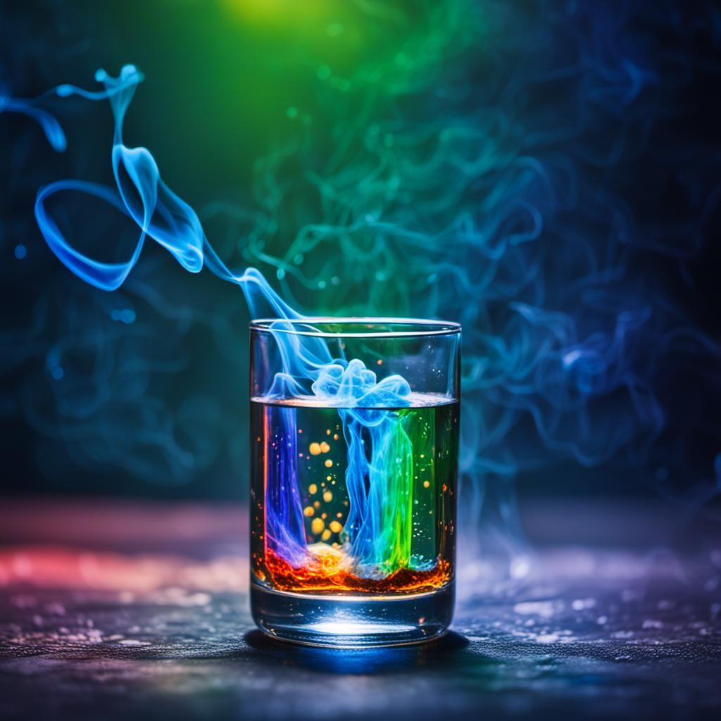 Surreal Chemistry Lab Ablaze with Magic Effects
