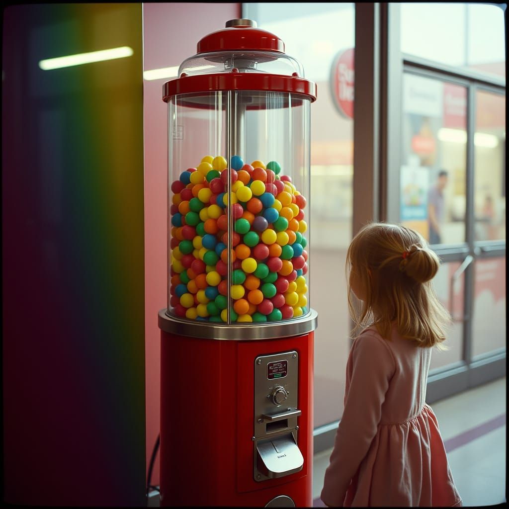 Bumball machine with colored bubblegum   by @Veils