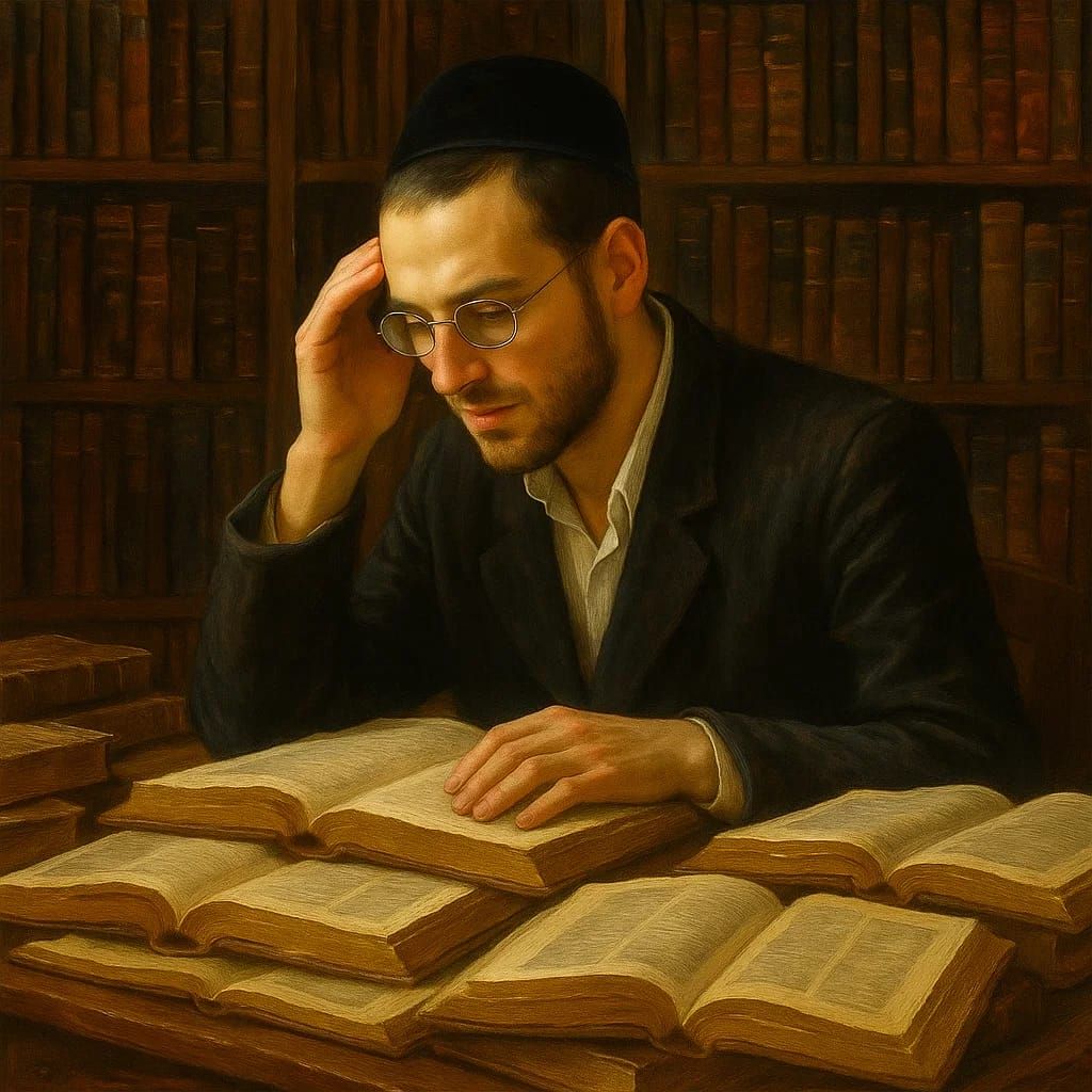 ליטאי לומד, ציור שמן