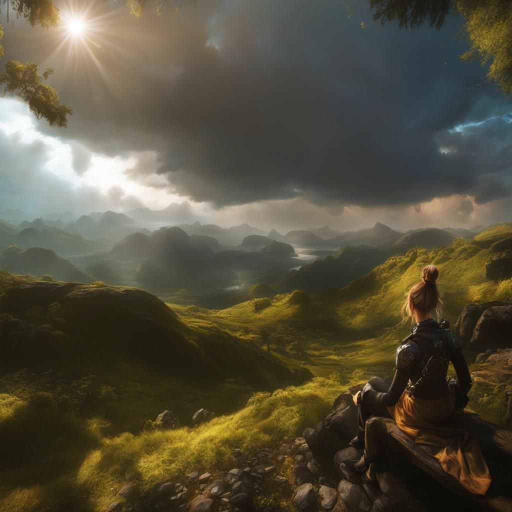 first person view of a girl traveling live with 
a time mach...