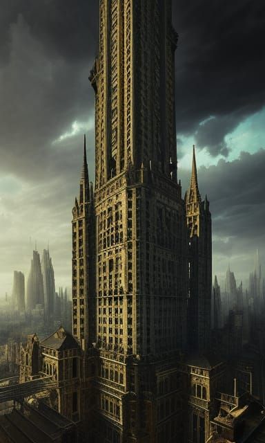 Skyscraper, Gothic Arquitectue, Gothic Art, 8k resolution co...