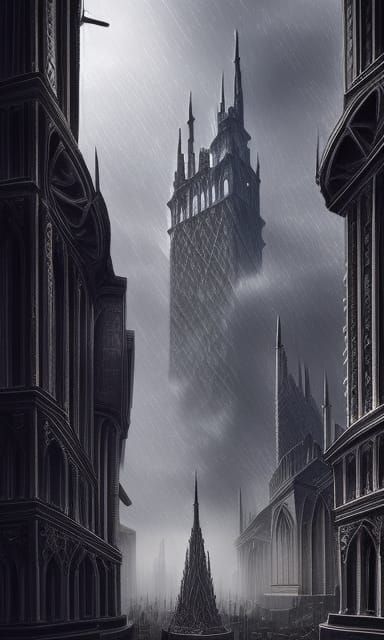 Skyscraper, Gothic Arquitectue, Gothic Art, 8k resolution co...