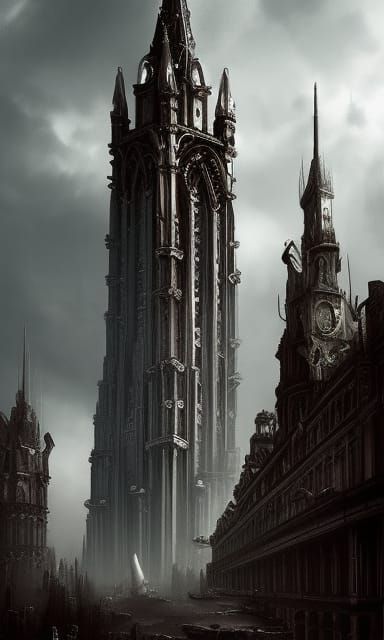 Skyscraper, Gothic Arquitectue, Gothic Art, 8k resolution co...