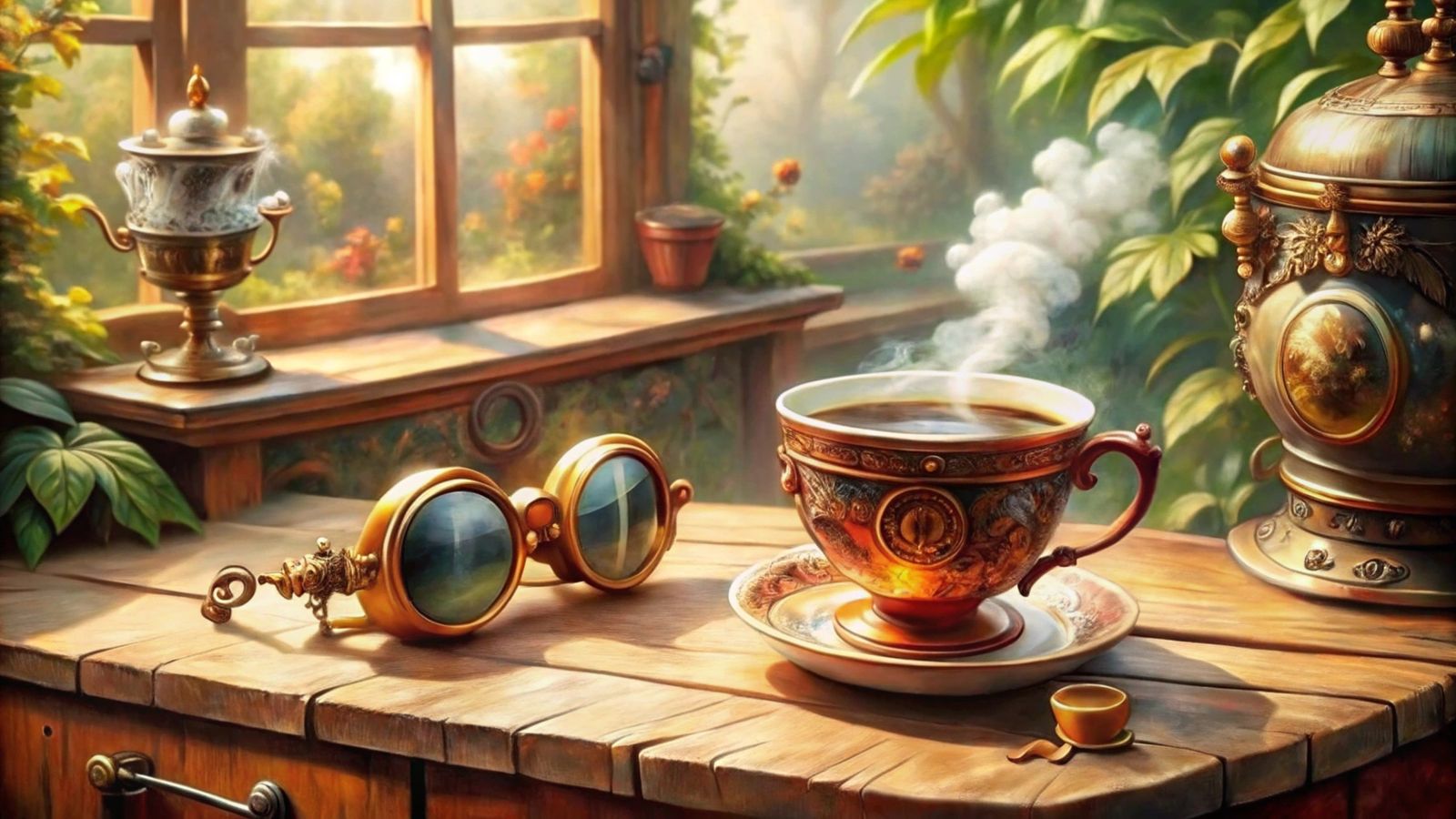 cup of coffee and glasses 6