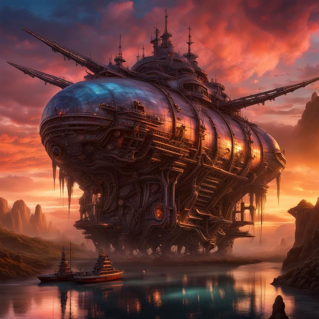 perfect Bioengineered futuristic colossal monumental intricate pirate ...