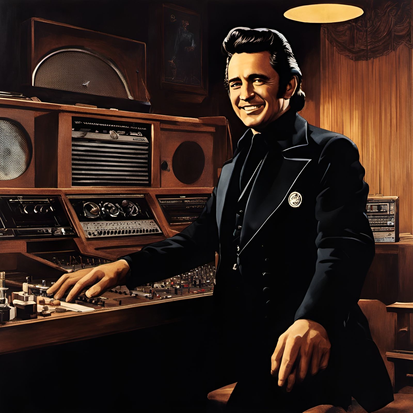 Johnny Cash in Recording Studio, Nashville 📀🎙️