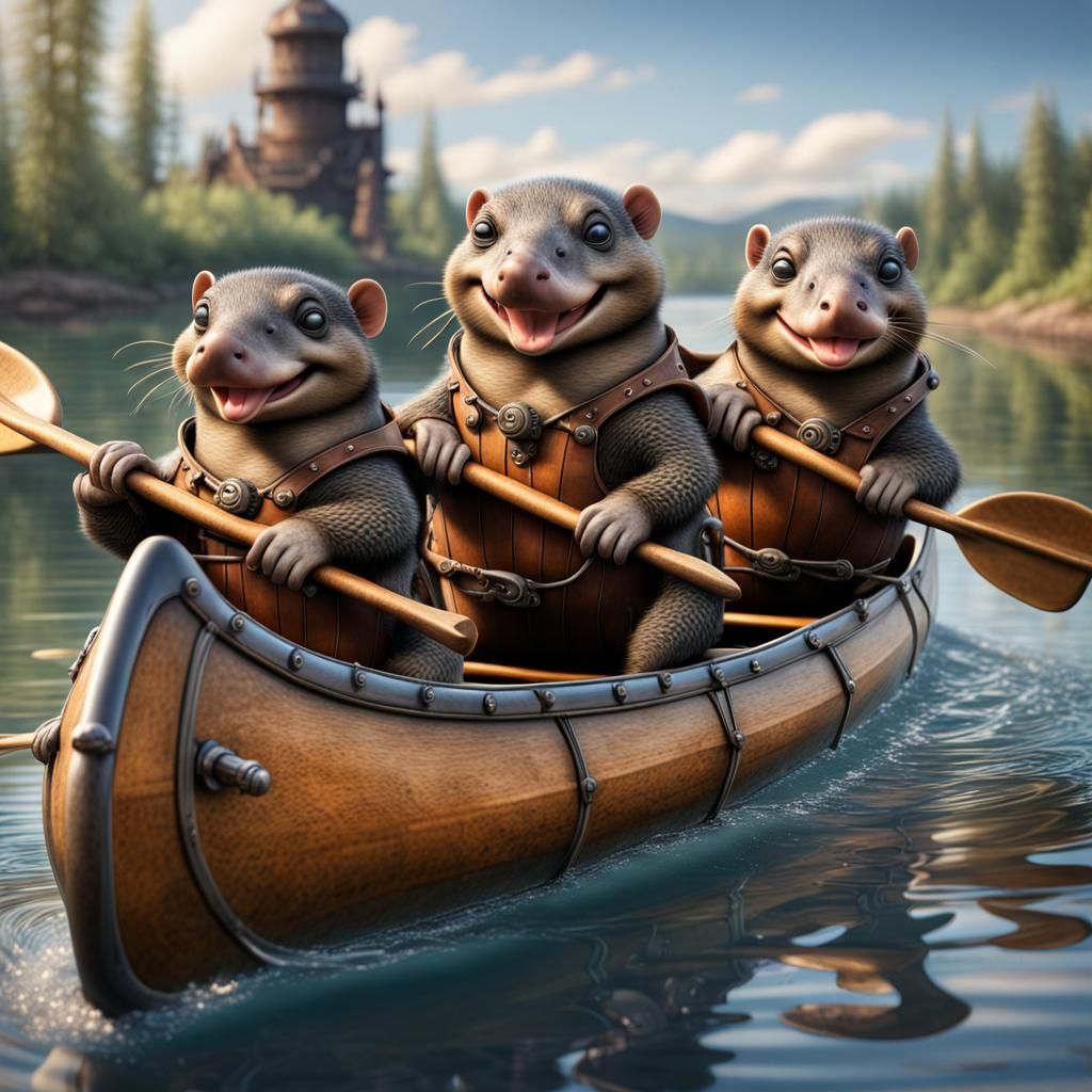 Collective Nouns A Paddle of Platypuses AI Generated Artwork NightCafe Creator