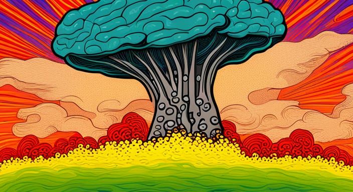 nuclear mushroom cloud pop art