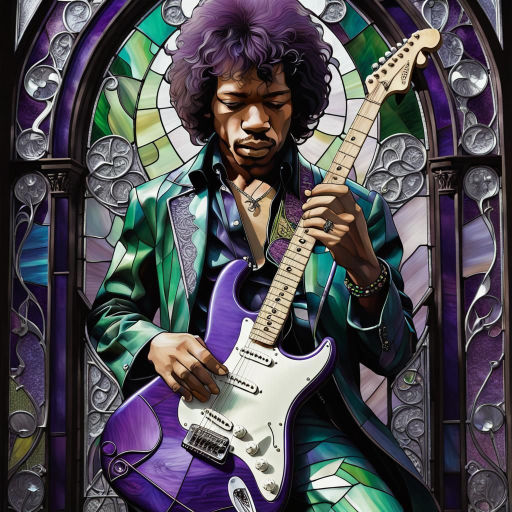 hyper detail hyper integrated Fantasy  A stained glass of a ...