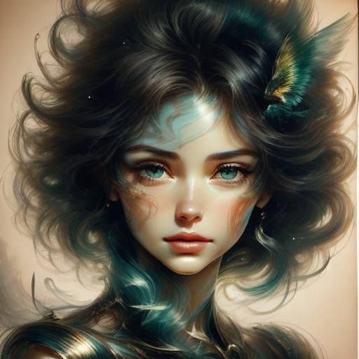 <lora:Ethereal Magic v1 5:1.0> woman portrait made of old newspaper, chiaroscuro, perfect face, perfect eyes, glamorous, gorgeous, delicate,...