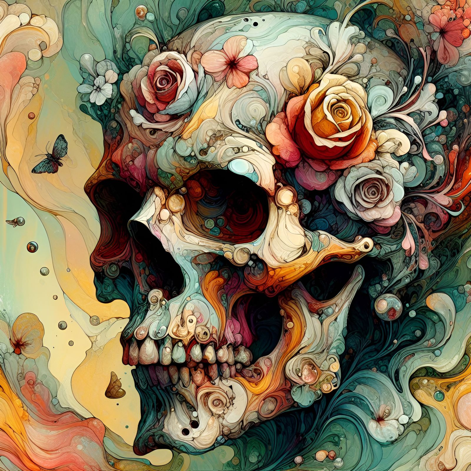 Flower skull
