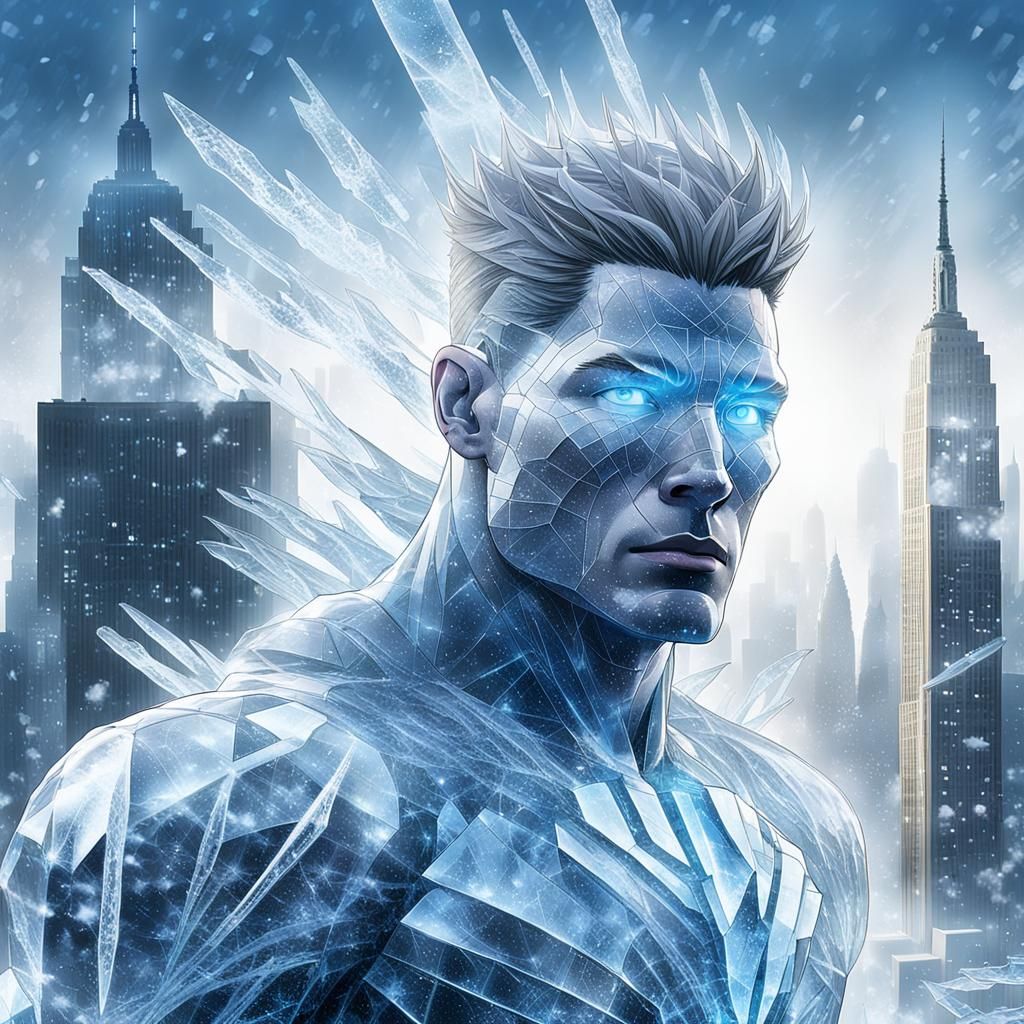 Iceman from The X-men in New York.