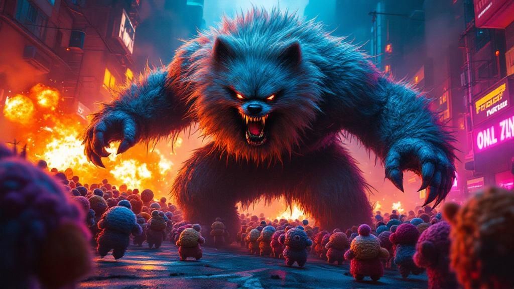 Pom-Pom Attacking the Pom-Poms