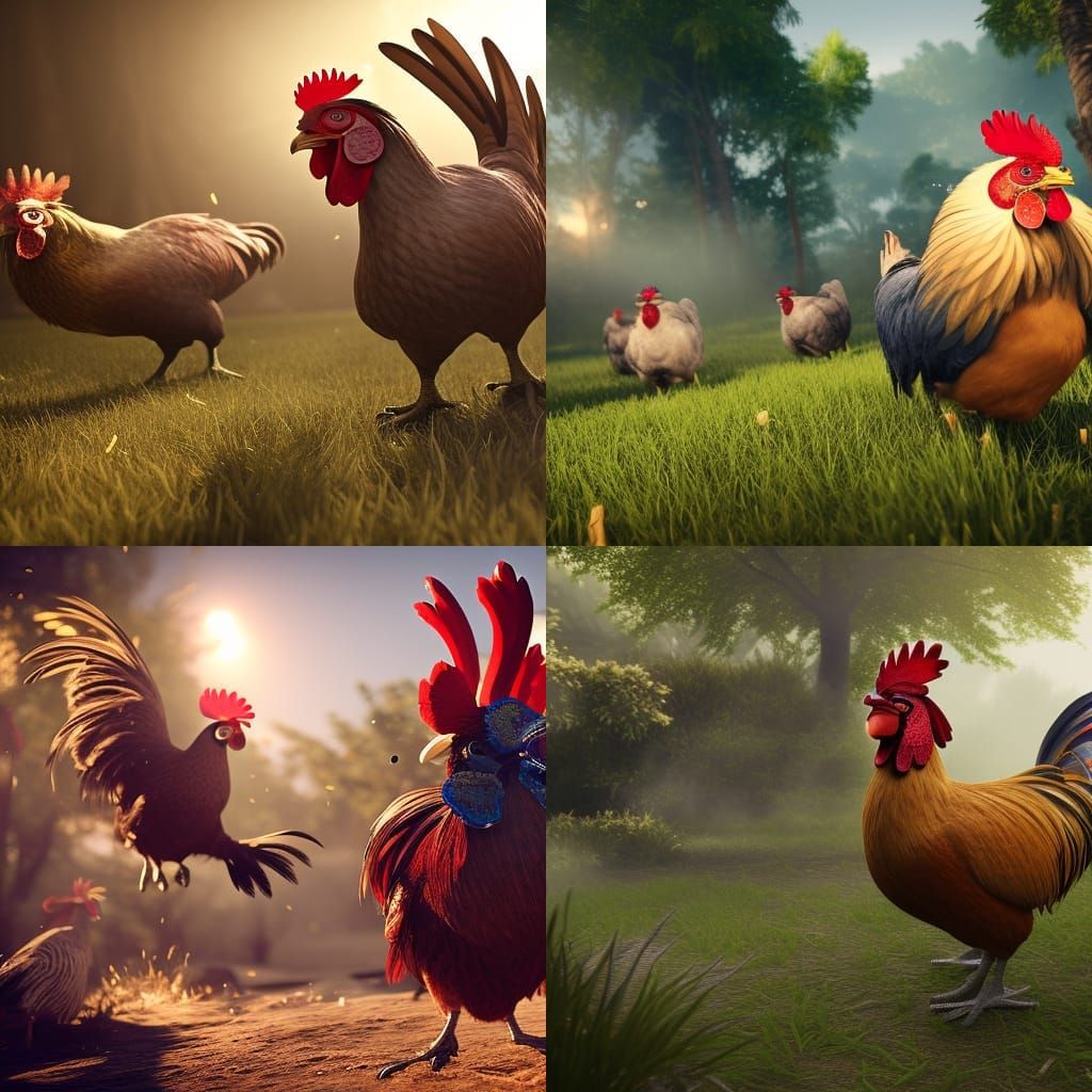 Roosters! AI Generated Artwork NightCafe Creator