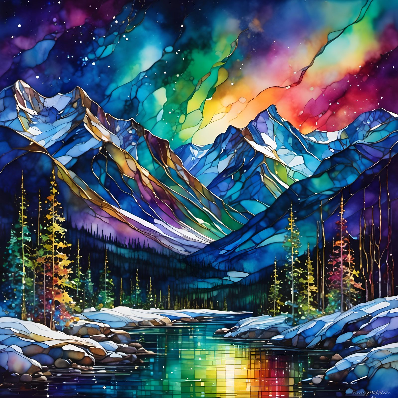 The Northern lights dancing over the Rockies