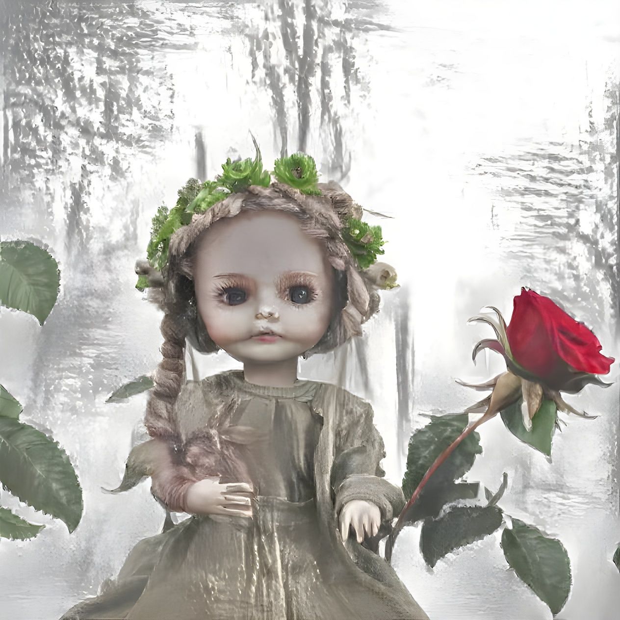 Doll Holding a Rose 3