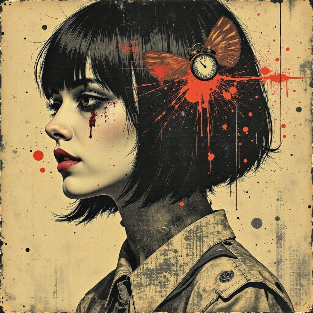 Angura Kei Fashion with Shironuri Makeup