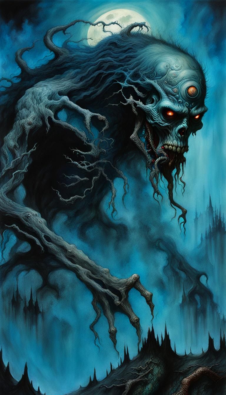 Vengeful Monster in Dark Fantasy Style